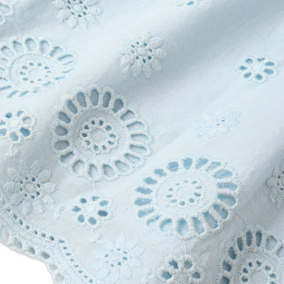 Makemake Organics Organic Eyelet Top And Pant Set - Light Blue Eyelet