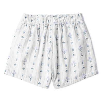 Makemake Organics Organic Smocked Top & Shorts Set - Blue Vines