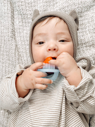 Bitzy Biter™ Teething Ball – Pink Lemonade Silicone Baby Teether