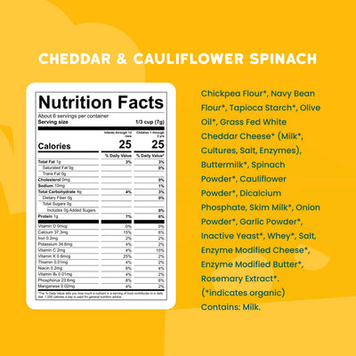 Cheddar & Cauliflower Spinach Organic Grain Free Puffs 6+Month
