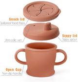 Haakaa Silicone Sip-N-Snack Cup – 2-in-1 Sippy & Spillproof Snack Cup (8oz)