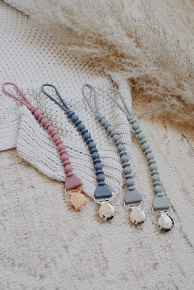 Sweetie Strap™ Silicone Pacifier Clip – Toast Beaded Design