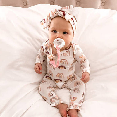Sweetie Strap™ Silicone Pacifier Clip – Toast Beaded Design