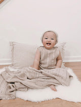 Pointelle Baby Blanket - Heather Beige