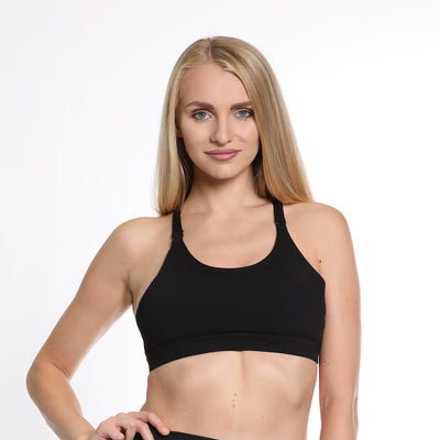 Océane 4 - Medium Support Nursing & Hands Free Pumping Sports Bra (Black Cheetah)