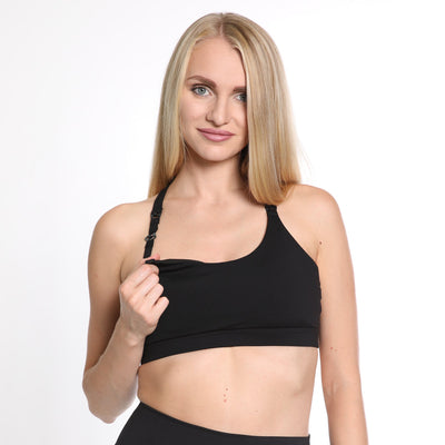 Océane 4 - Medium Support Nursing & Hands Free Pumping Sports Bra (Black Cheetah)