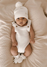 Novelty Knit Baby Romper - White