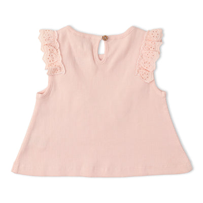 Makemake Organics Organic Ruffle Top & Shorts Set - Blush