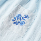 Makemake Organics Organic Smocked Top & Shorts Set - Light Blue