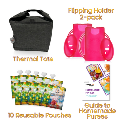 Flipping Holder Gift-Ready Travel Bundle – Food Pouch & Juice Box Holder Set