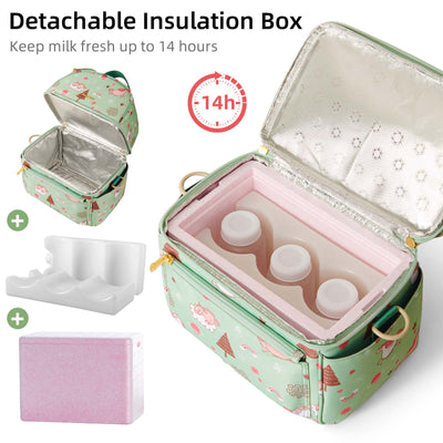 SUNVENO Breastmilk Cooler Bag with Detachable Insulation Box Set