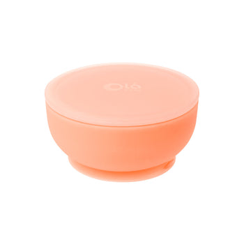 Olababy Silicone Suction Bowl with Lid – 8oz Stay-Put Baby Bowl for Self-Feeding, 6 Months+