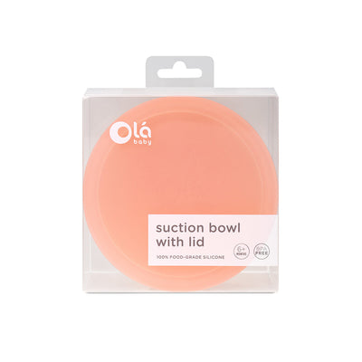 Olababy Silicone Suction Bowl with Lid – 8oz Stay-Put Baby Bowl for Self-Feeding, 6 Months+