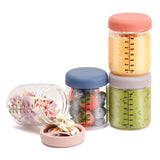 Haakaa Sealed Glass Storage Jars Set – 4 x 7oz (200ml) Borosilicate with Silicone Lids