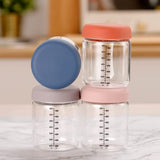 Haakaa Sealed Glass Storage Jars Set – 4 x 7oz (200ml) Borosilicate with Silicone Lids