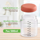 Haakaa Sealed Glass Storage Jars Set – 4 x 7oz (200ml) Borosilicate with Silicone Lids