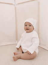 Knotted Baby Hat - White