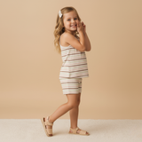Makemake Organics Organic Tank Top & Shorts Set - Terra Stripes