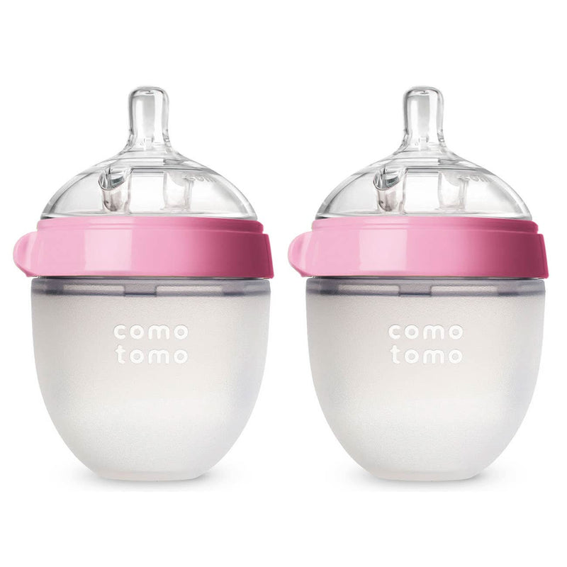 Comotomo Baby Bottle, Double Pack - 5 oz - Pink: Pink