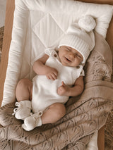 Novelty Knit Baby Romper - White