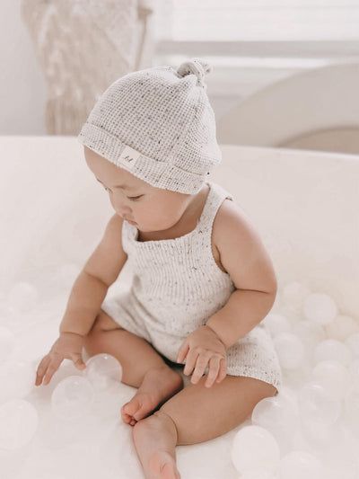 Knotted Baby Hat - Black Speckle