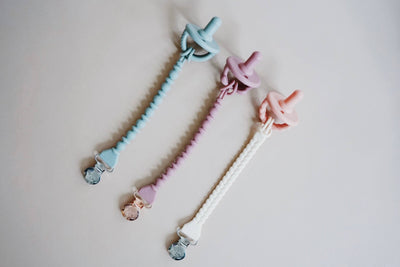 Sweetie Strap™ Silicone Pacifier Clip – Rosewood Beaded Design