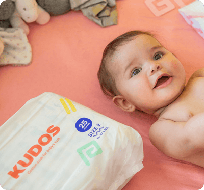 Kudos Diaper Box | 100% Cotton-Lined TCF Diapers Size 1-6