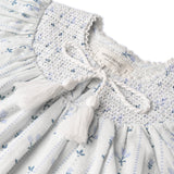 Makemake Organics Organic Smocked Top & Shorts Set - Blue Vines