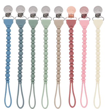 Sweetie Strap™ Silicone Pacifier Clip – Toast Beaded Design