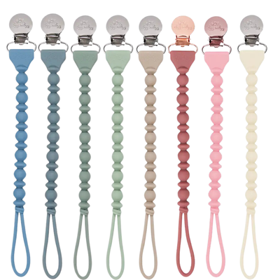 Sweetie Strap™ Silicone Pacifier Clip – Toast Beaded Design