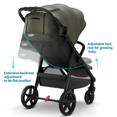 Nova Compact Lightweight Stroller with Spacious Seat & Large Tires