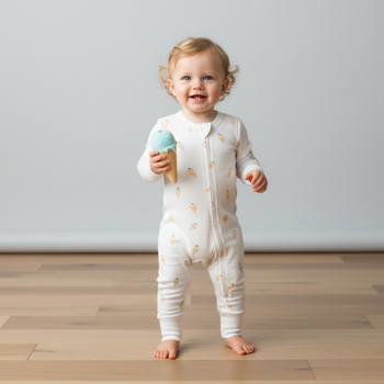 Makemake Organics Organic 2-Way Zip Romper - Ice Cream