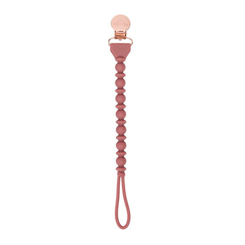 Sweetie Strap™ Silicone Pacifier Clip – Rosewood Beaded Design