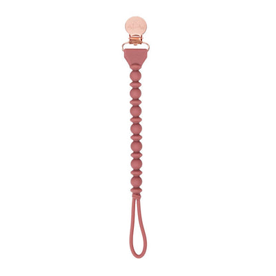 Sweetie Strap™ Silicone Pacifier Clip – Toast Beaded Design