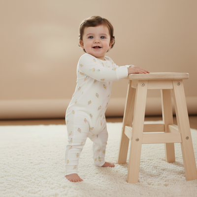 Makemake Organics Organic 2-Way Zip Romper - Ice Cream
