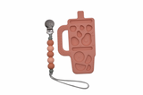 Tumbler Teether with Silicone Pacifier Clip