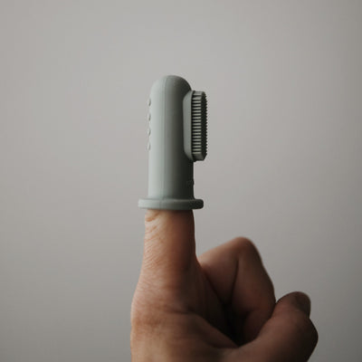 Mushie Finger Toothbrush Set – Silicone Baby Toothbrush