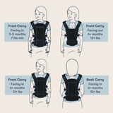 Colugo The Baby Carrier – Black | Lightweight Adjustable Baby Carrier, Newborn to 33 lbs