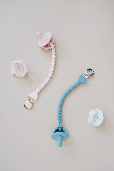 Sweetie Strap™ Silicone Pacifier Clip – Toast Beaded Design