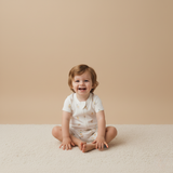 Makemake Organics Organic Short Zip Romper - Ice Cream