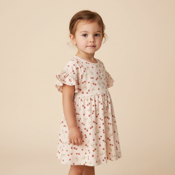 Makemake Organics Organic Dolman Sleeve Dress - Cherry