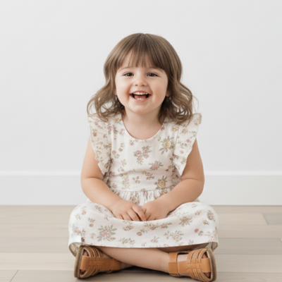 Makemake Organics Organic Flutter Dress - Meadow