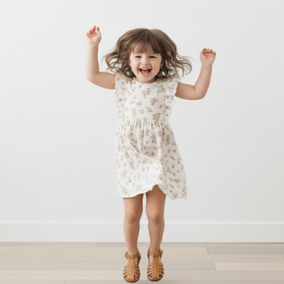 Makemake Organics Organic Flutter Dress - Meadow