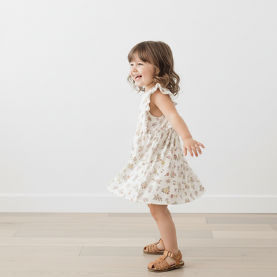 Makemake Organics Organic Flutter Dress - Meadow