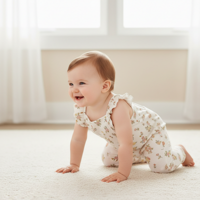 Makemake Organics Organic Flutter Romper - Meadow