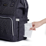 SUNVENO Quilted Diaper Bag Backpack – 13 Compartments