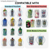 Flipping Holder DELUXE with Lid (Green) – Food Pouch & Juice Box Holder