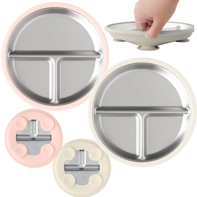 Stainless Steel Plate Set of 2 (Mocha Mousse & Sage Green)