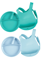 MinikOiOi Silicone Feeding Set – Flexi Bib & Suction Plate +6m