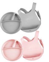 MinikOiOi Silicone Feeding Set – Flexi Bib & Suction Plate +6m